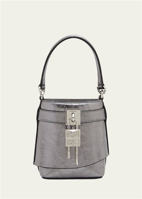 givenchy shark mini bag|Micro Shark Lock bucket bag in Box leather .